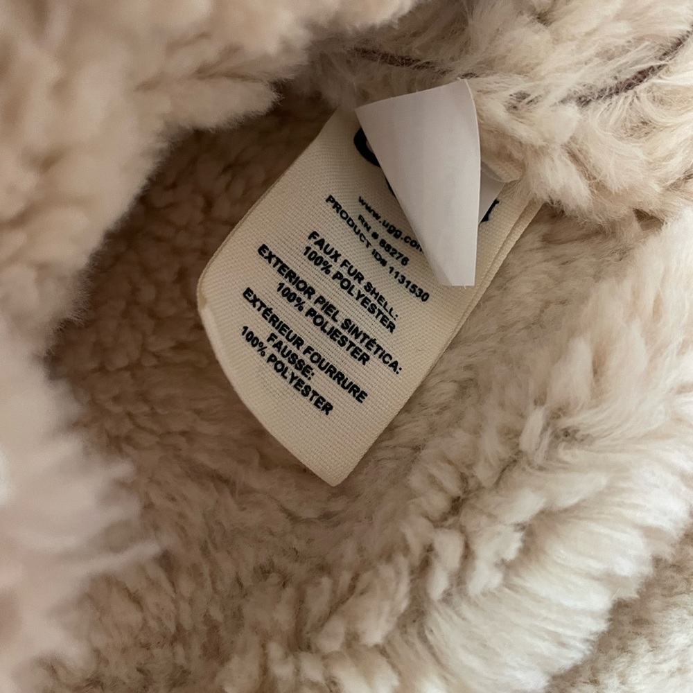 SOLD NWT UGG Dez Bonded Oversized Winter Brown Faux Fur Buttoned Coat - Picture 5 of 10